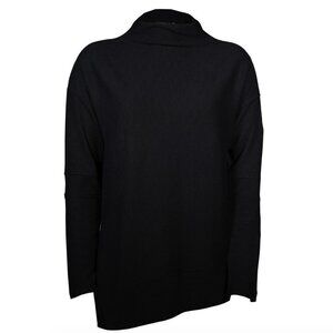 Levelwear Lana Asymmetrical Mock Neck Pullover Black